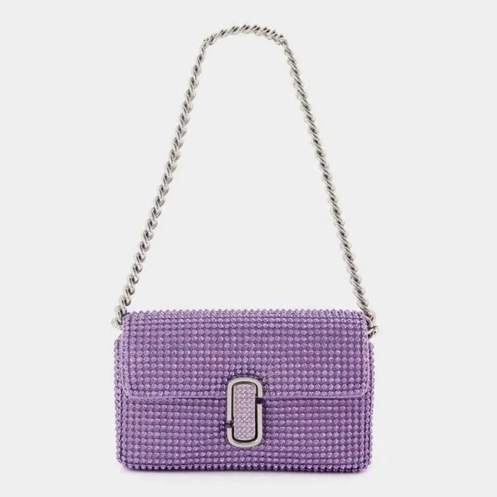 🔥🔥🔥NEW Marc Jacobs The Rhinestone J Purple Shoulder Bag - Picture 3 of 16